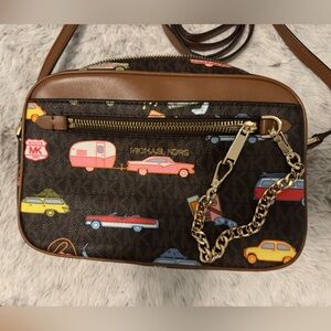 Michael Kors Brown Retro Car Crossbody Bag